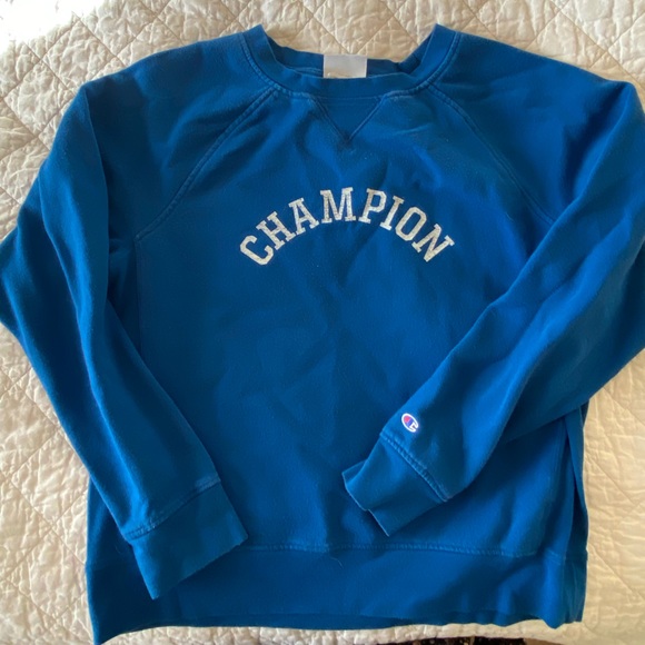 Vintage Authentic Champion Hoodie Sweatshirt Crewneck Sweater Blue Men's size M - Picture 1 of 3
